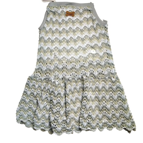 Koolaburra By Ugg X-Large Dog Green and White Mila Knit Chevron Pattern Dress - Picture 7 of 10